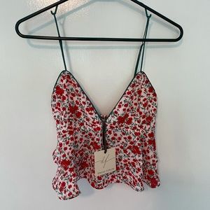 NWT Dress Forum Floral Ruffle Crop Top, Medium